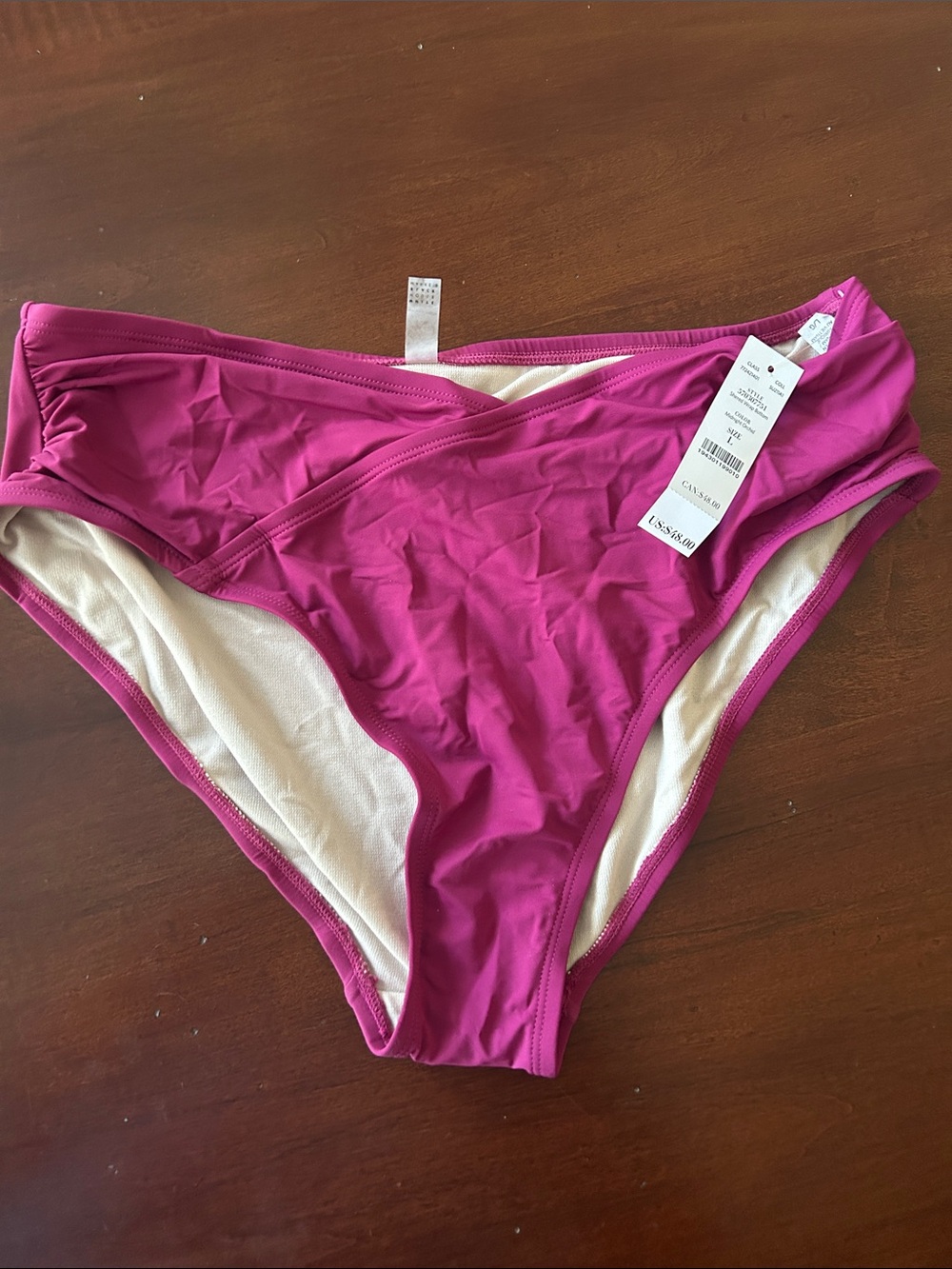 White House Black Market Fuchsia Mid-Rise Bikini Bottom